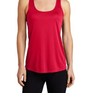 Vibrant Red Sleeveless Fitted Tank Top